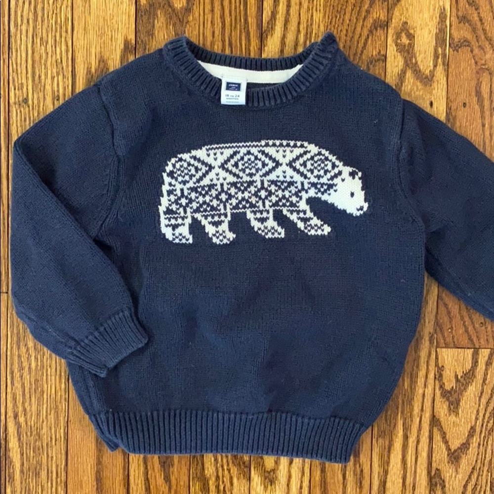 Janie & Jack Navy Intarsia Sweater